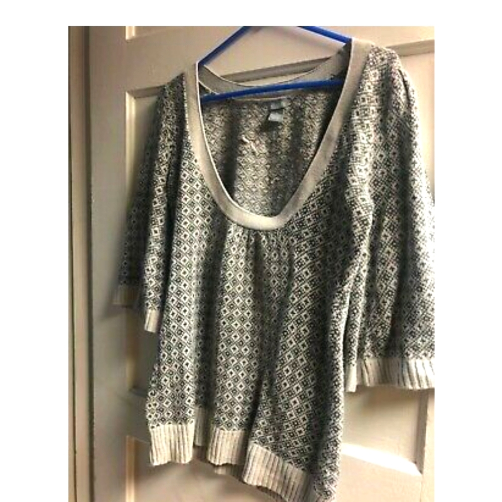 Women's Gray Patterned Sweater
